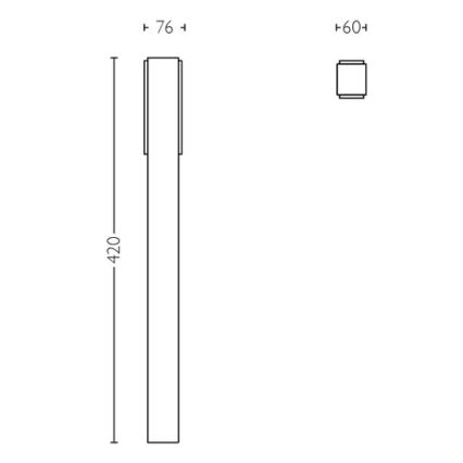 Philips - Lampada LED da esterno STRATOSPHERE LED/3,8W/230V 42 cm 2700K IP44