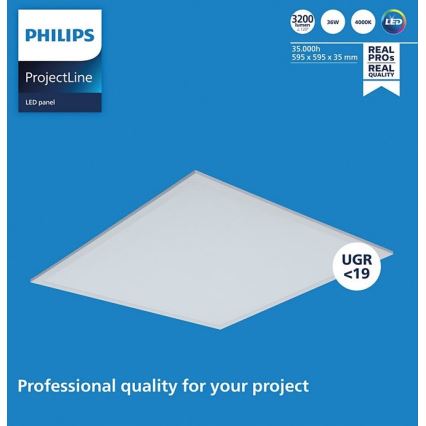 Philips - Lampada LED da incasso PROJECTLINE LED/36W/230V 59,5x59,5 cm