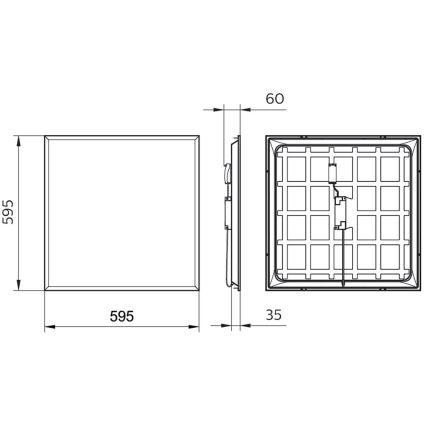 Philips - Lampada LED da incasso PROJECTLINE LED/36W/230V 59,5x59,5 cm