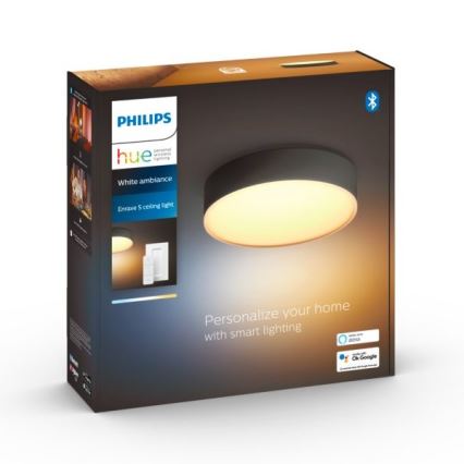 Philips - Plafoniera da soffitto LED dimmerabile Hue LED/9,6W/230V 2200-6500K Ø 261 mm nera + telecomando