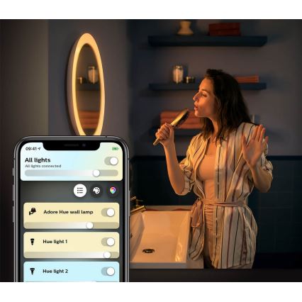 Philips - Lampada per specchi da bagno LED dimmerabile Hue ADORE LED/27W/230V + Telecomando