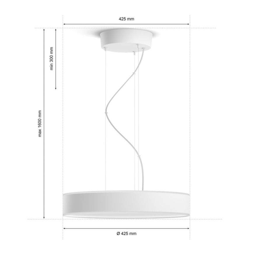 Philips - Lampadario a sospensione con filo LED dimmerabile Hue LED/33,5W/230V 2200-6500K bianco + telecomando