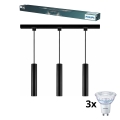 Philips - Lampadario LED dimmerabile a sospensione con cavo per sistema a binario EASYLINK, 3x GU10/7W/230V, 1 m, nero