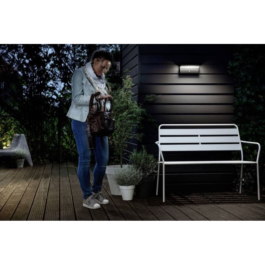 Philips - LED Applique da esterno con sensore BUSTAN LED/3,8W/230V 4000K IP44