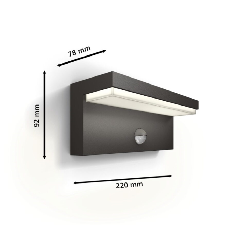 Philips - LED Applique da esterno con sensore BUSTAN LED/3,8W/230V 4000K IP44