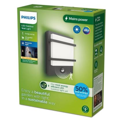 Philips - LED Applique da esterno con sensore PETRONIA LED/3,8W/230V IP44