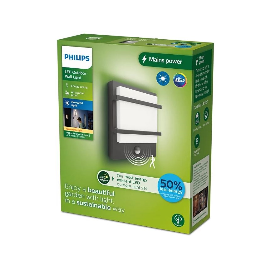 Philips - LED Applique da esterno con sensore PETRONIA LED/3,8W/230V IP44