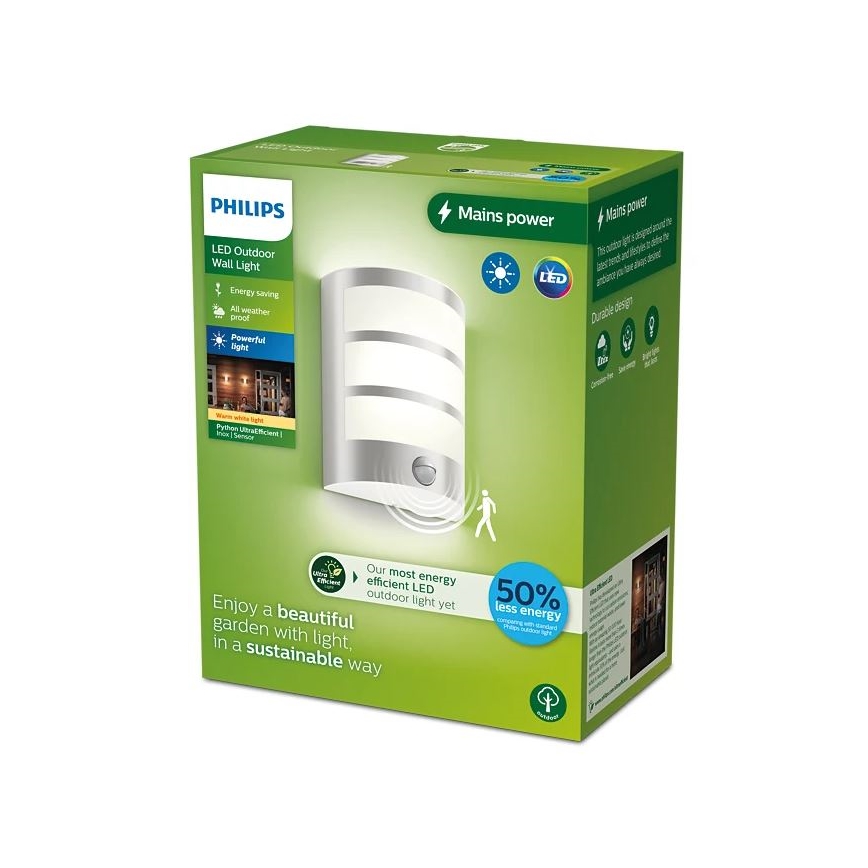 Philips - LED Applique da esterno con sensore PYTHON LED/3,8W/230V IP44