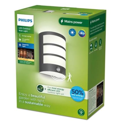 Philips - LED Applique da esterno con sensore PYTHON LED/3,8W/230V IP44