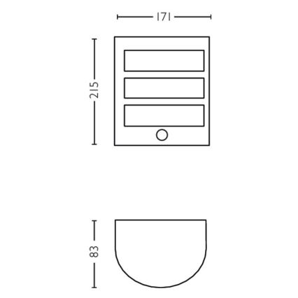 Philips-LED Applique da esterno con sensore LED/6W/230V 2700K IP44