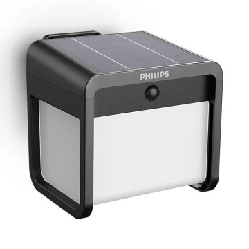 Philips - LED Applique solare con sensore di movimento e crepuscolare EZRA LED/1,8W/3,7V 2600 mAh 3000K IP44