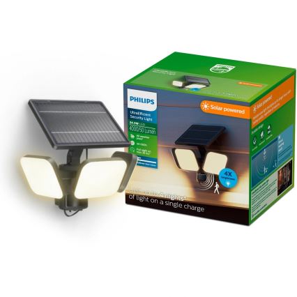 Philips - Applique solare da parete a LED con sensore ZYREN LED/24,5W/3,7V 2600 mAh 3000K IP65