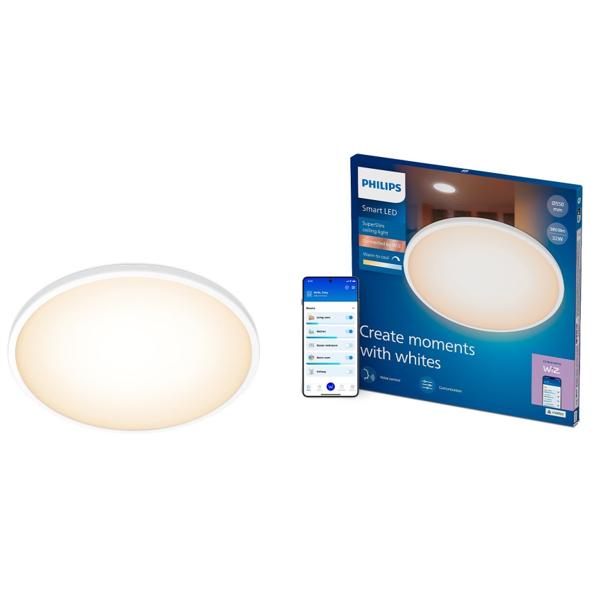 Philips - Plafoniera a LED dimmerabile SUPERSLIM LED/32W/230V 2700-6500K Wi-Fi