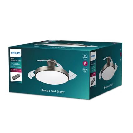Philips - Plafoniera LED con ventilatore BLISS LED/35W/230V 5500/4000/2700K nichel + telecomando