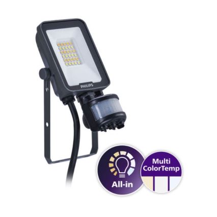 Philips - Faro LED con sensore di movimento e sensore crepuscolare LEDINAIRE ALL-IN LED/10W/230V 3000/4000/6500K IP65