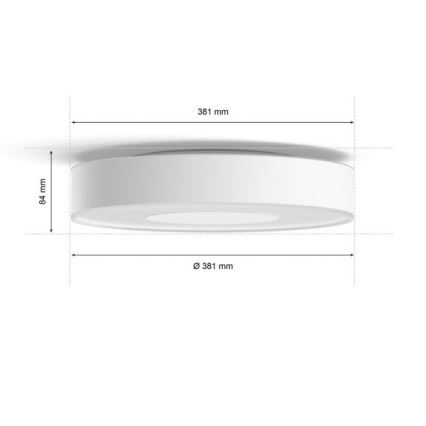 Philips -LED RGB Plafoniera dimmerabile Hue INFUSE LED/33,5W/230V 2000-6500K d. 381 mm bianco