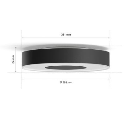 Philips - Plafoniera LED RGB dimmerabile Hue INFUSE LED/33,5W/230V 2000-6500K Ø 381 mm nera