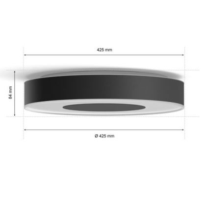 Philips - Plafoniera dimmerabile LED RGB Hue INFUSE LED/52,5W/230V 2000-6500K Ø 425 mm nera