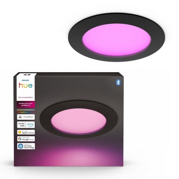 Philips - LED RGBW Dimmerabile faretto da incasso per bagno Hue SLIM LED/12W/230V 1000-20000K nero IP44