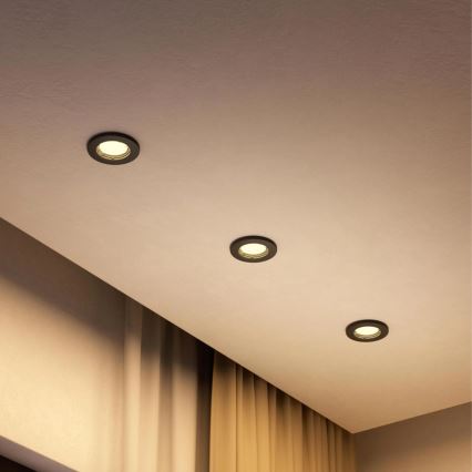 Philips - Faretto da incasso LED RGBW dimmerabile PERIDOT 1xGU10/6W/230V, nero + telecomando