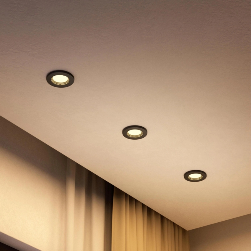 Philips - Faretto da incasso LED RGBW dimmerabile PERIDOT 1xGU10/6W/230V, nero + telecomando