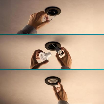 Philips - Faretto da incasso LED RGBW dimmerabile PERIDOT 1xGU10/6W/230V, nero + telecomando