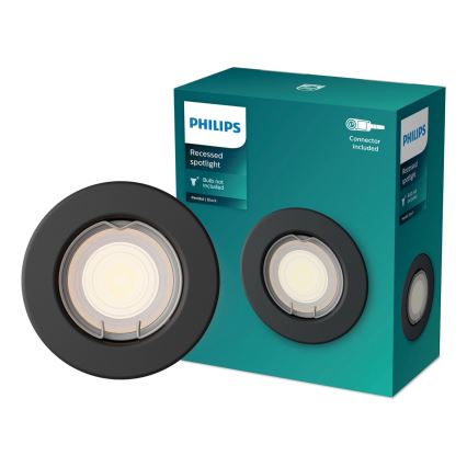 Philips - Faretto da incasso LED RGBW dimmerabile PERIDOT 1xGU10/6W/230V, nero + telecomando