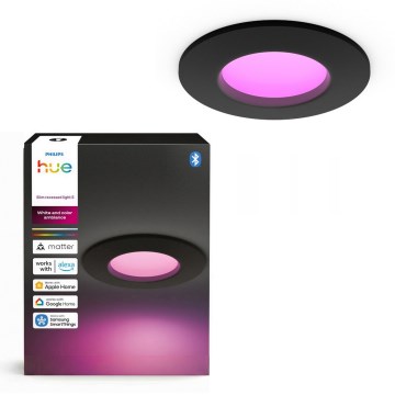Philips - LED RGBW dimmerabile lampada da incasso per bagno Hue SLIM LED/8,3W/230V 1000-20000K nero P44
