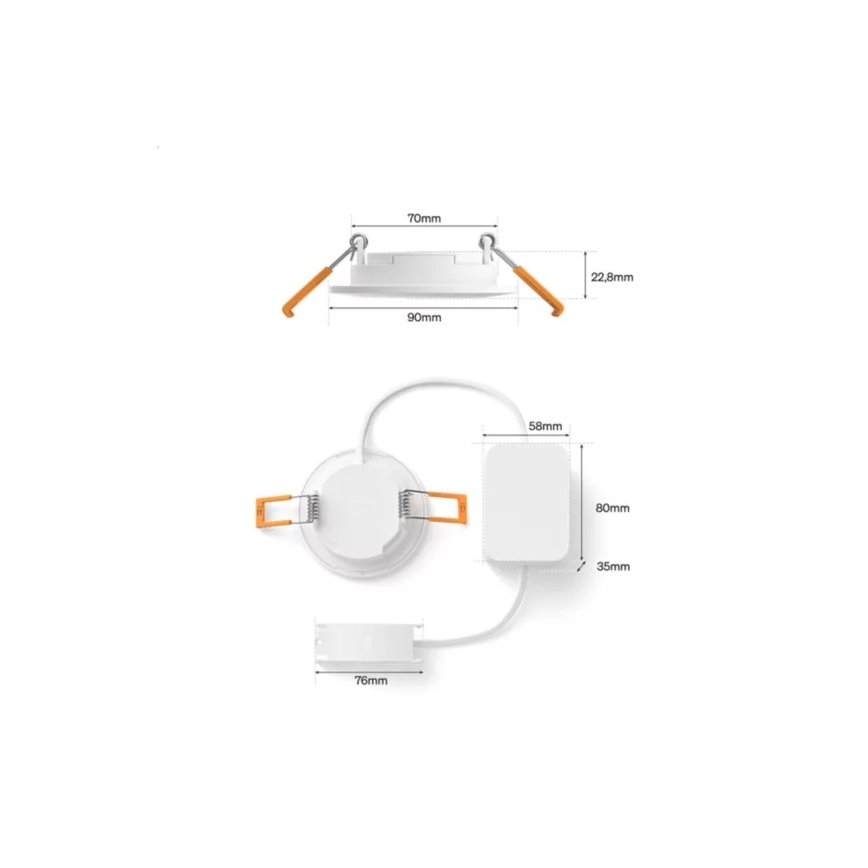 Philips - Plafoniera da incasso per bagno LED RGBW dimmerabile Hue SLIM LED/8,3W/230V 1000-20000K bianco IP44