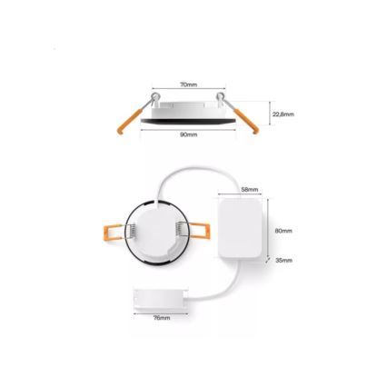 Philips - LED RGBW dimmerabile lampada da incasso per bagno Hue SLIM LED/8,3W/230V 1000-20000K nero P44