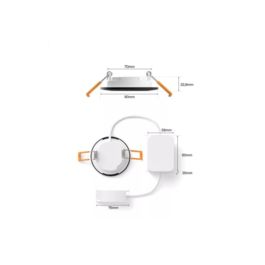 Philips - LED RGBW dimmerabile lampada da incasso per bagno Hue SLIM LED/8,3W/230V 1000-20000K nero P44