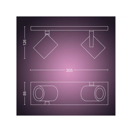 Philips - LED RGBW Faretto dimmerabile Hue ARGENTA 2xGU10/4,2W/230V 2000-6500K