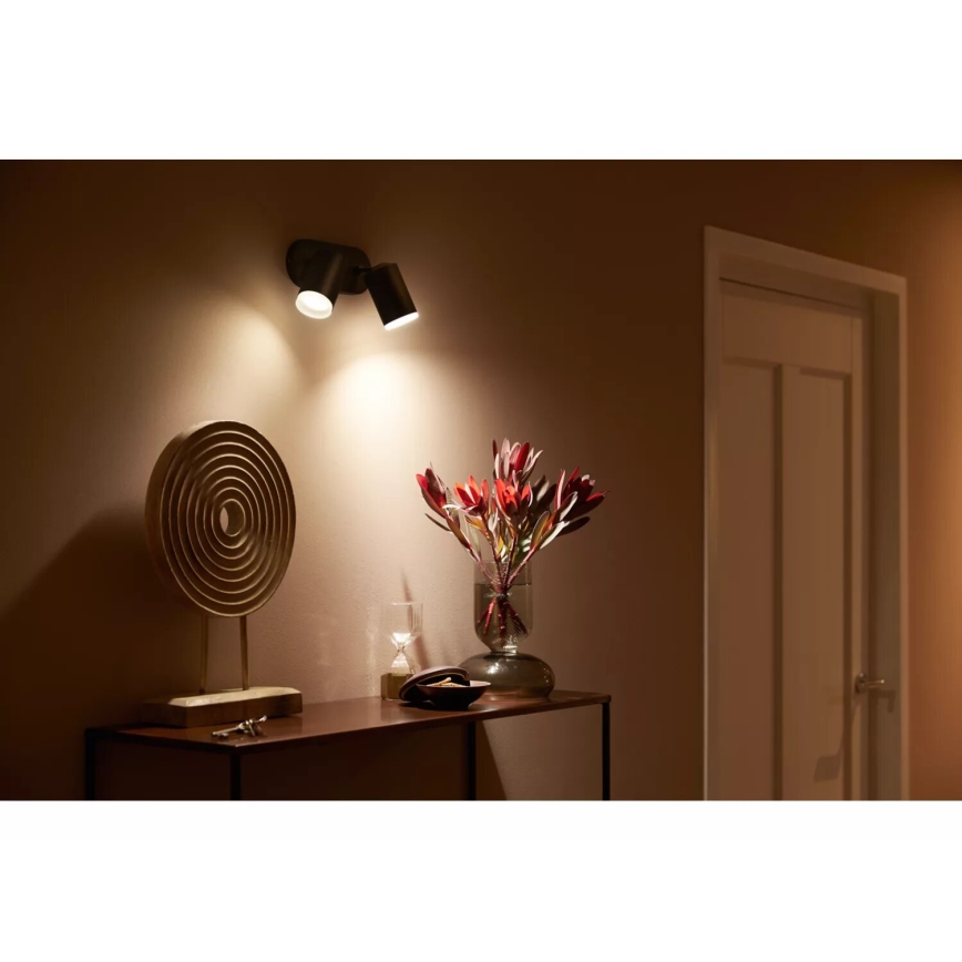 Philips - LED RGBW Faretto dimmerabile Hue FUGATO 2xGU10/4,2W/230V 2000-6500K nero