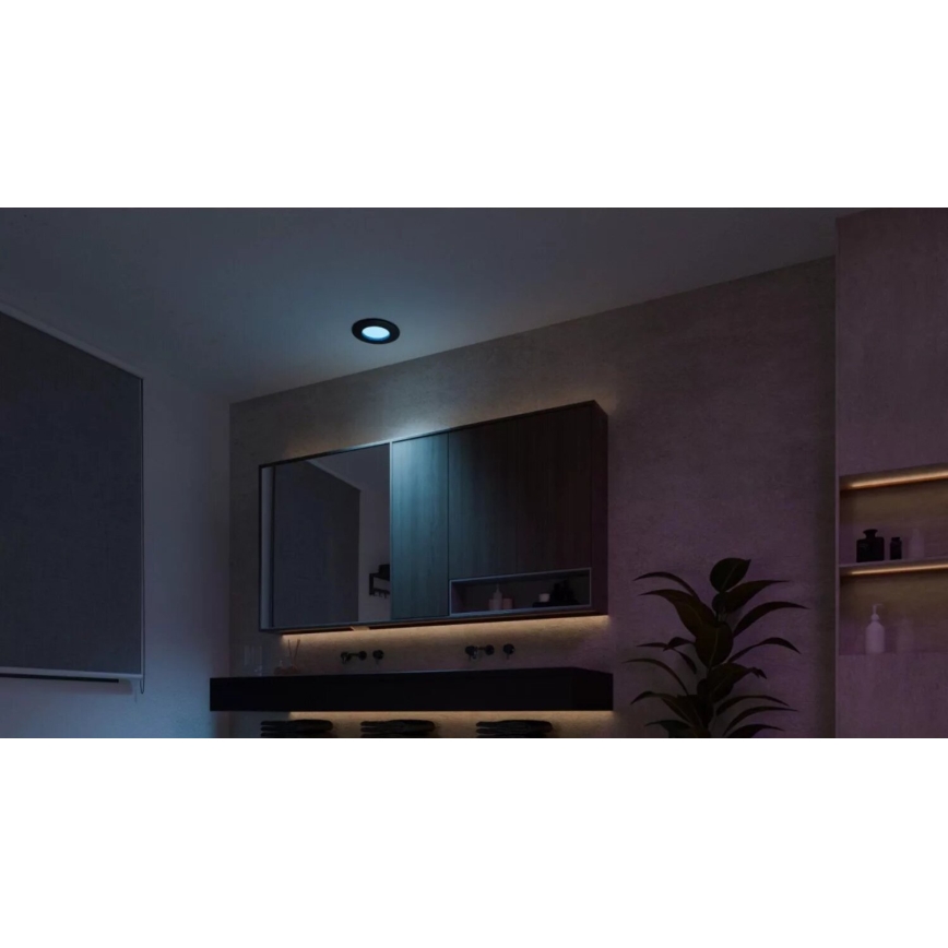 Philips - LED RGBW Lampada da incasso dimmerabile per bagni Hue SLIM LED/8,3W/230V 2000-6500K IP44 nero