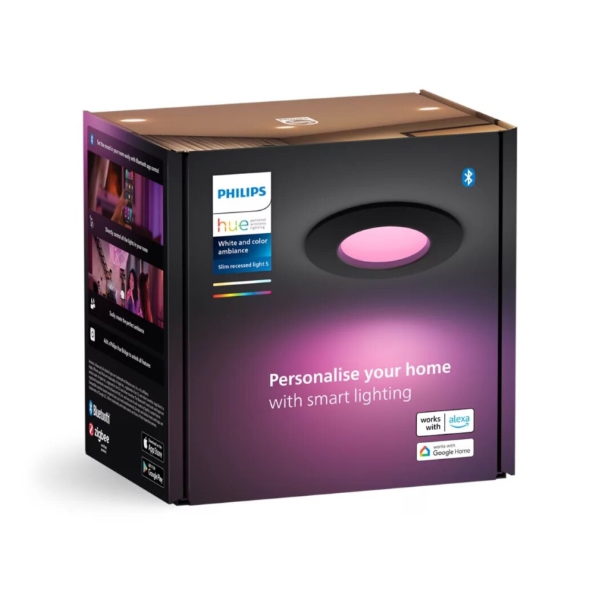 Philips - LED RGBW Lampada da incasso dimmerabile per bagni Hue SLIM LED/8,3W/230V 2000-6500K IP44 nero