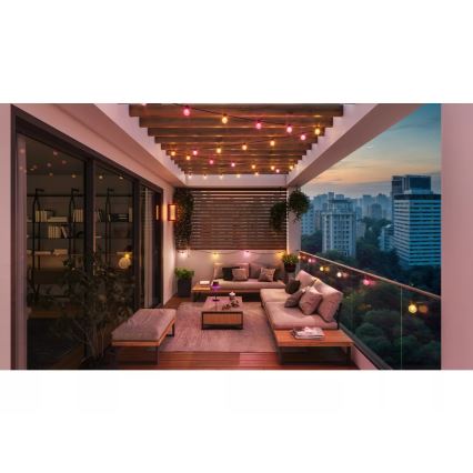 Philips - Catena luminosa estendibile LED RGBW dimmerabile da esterno Hue FESTAVIA 10xLED 7m IP65