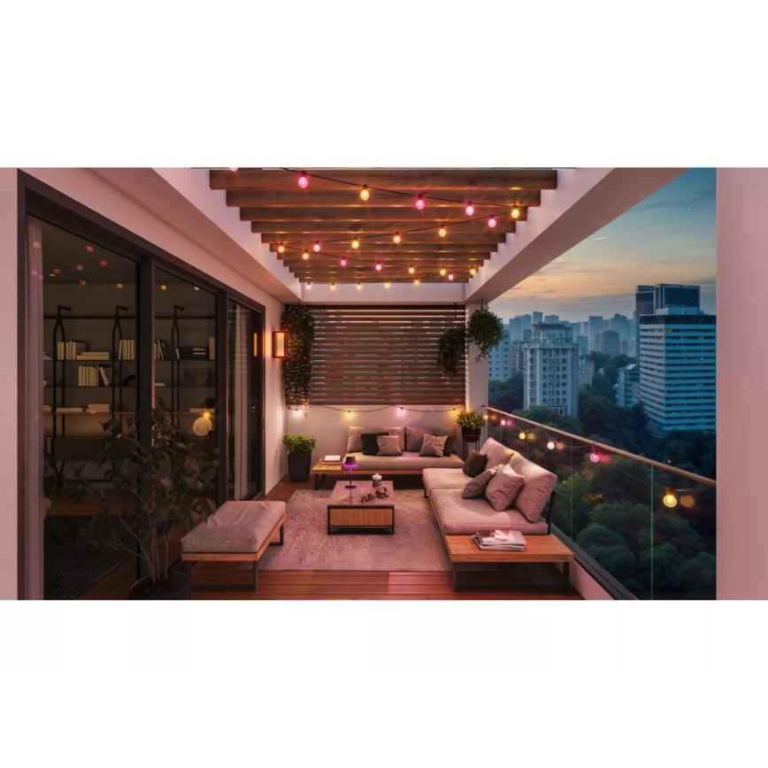 Philips - Catena luminosa estendibile LED RGBW dimmerabile da esterno Hue FESTAVIA 10xLED 7m IP65