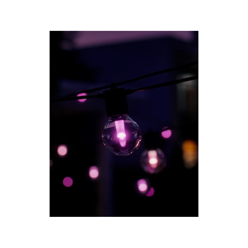 Philips - Catena luminosa estendibile LED RGBW dimmerabile da esterno Hue FESTAVIA 10xLED 7m IP65