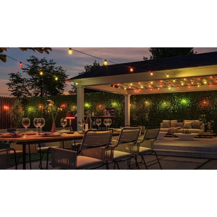 Philips - Catena luminosa estendibile LED RGBW dimmerabile da esterno Hue FESTAVIA 10xLED 7m IP65
