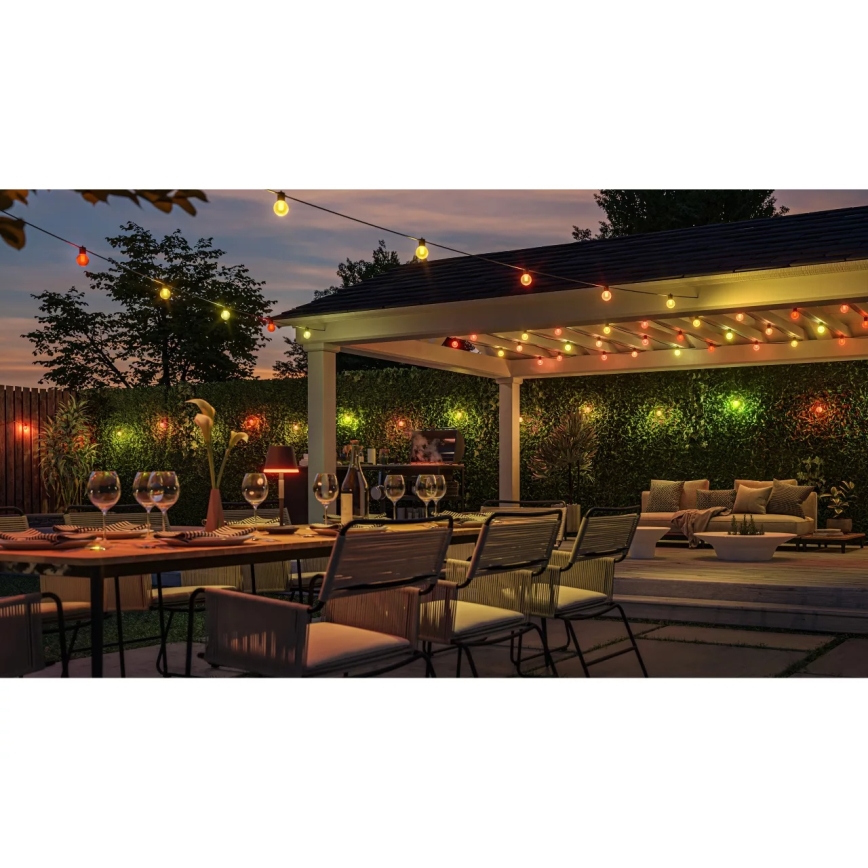 Philips - Catena luminosa estendibile LED RGBW dimmerabile da esterno Hue FESTAVIA 10xLED 7m IP65