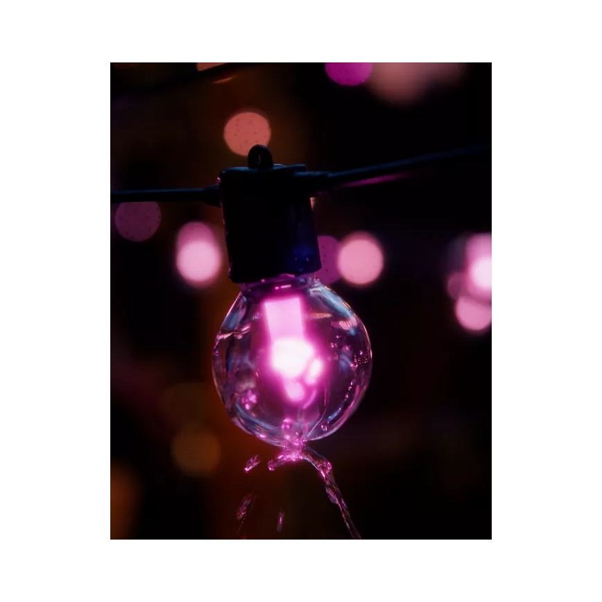 Philips - Catena luminosa estensibile dimmerabile per esterni a LED RGBW Hue FESTAVIA 20 LED 14 m IP65