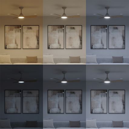 Philips - Ventilatore da soffitto con LED dimmerabile OLAS LED/24W/230V Ø 106 cm bianco/marrone + telecomando