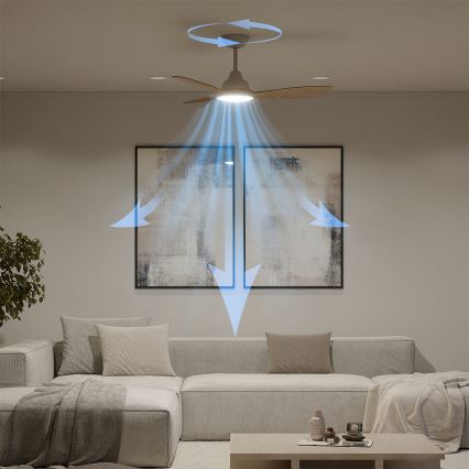 Philips - Ventilatore da soffitto con LED dimmerabile OLAS LED/24W/230V Ø 106 cm bianco/marrone + telecomando