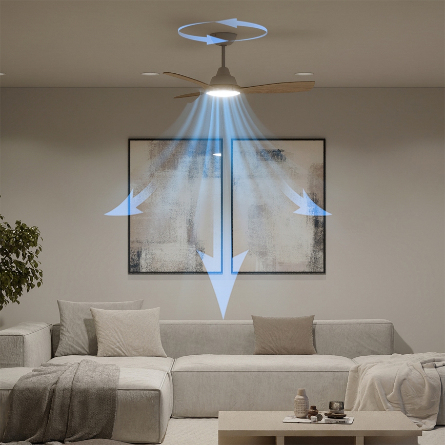 Philips - Ventilatore da soffitto con LED dimmerabile OLAS LED/24W/230V Ø 106 cm bianco/marrone + telecomando
