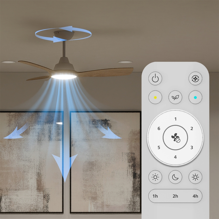 Philips - Ventilatore da soffitto con LED dimmerabile OLAS LED/24W/230V Ø 106 cm bianco/marrone + telecomando