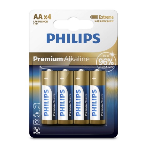 Philips LR6M4B/10 - 4 pz Batteria alcalina AA PREMIUM ALKALINE 1,5V