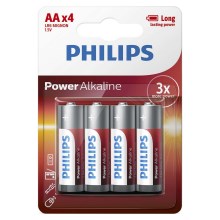 Philips LR6P4B/10 - 4 pz Batteria alcalina AA POWER ALKALINE 1,5V 2600mAh