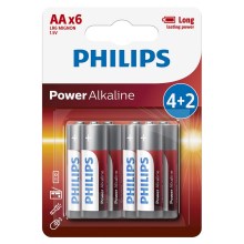 Philips LR6P6BP/10 - 6 pz Batteria alcalina AA POWER ALKALINE 1,5V 2600mAhV