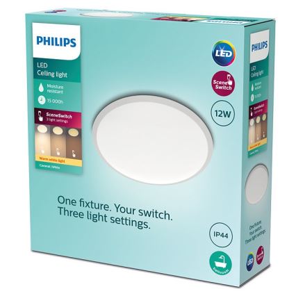 Philips - Plafoniera LED da bagno dimmerabile SCENE SWITCH LED/12W/230V IP44