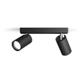 Philips - Luce Spot da bagno IDRIS 2xGU10/5W/230V IP44 nero